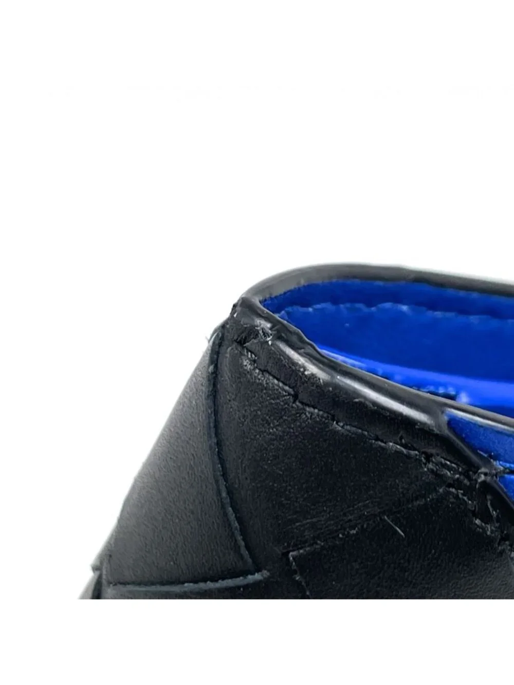 Bottega Veneta Intrecciato Bifold Wallet Bicolor Leather Black Blue